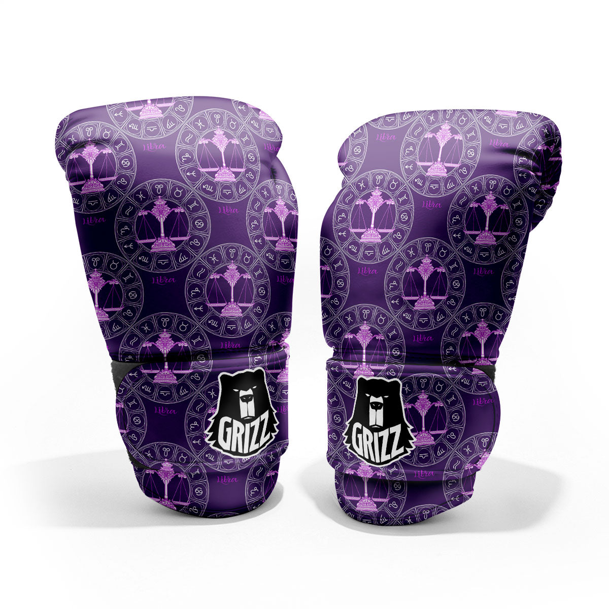 Zodiac Libra Purple Print Pattern Pro Boxing Glove