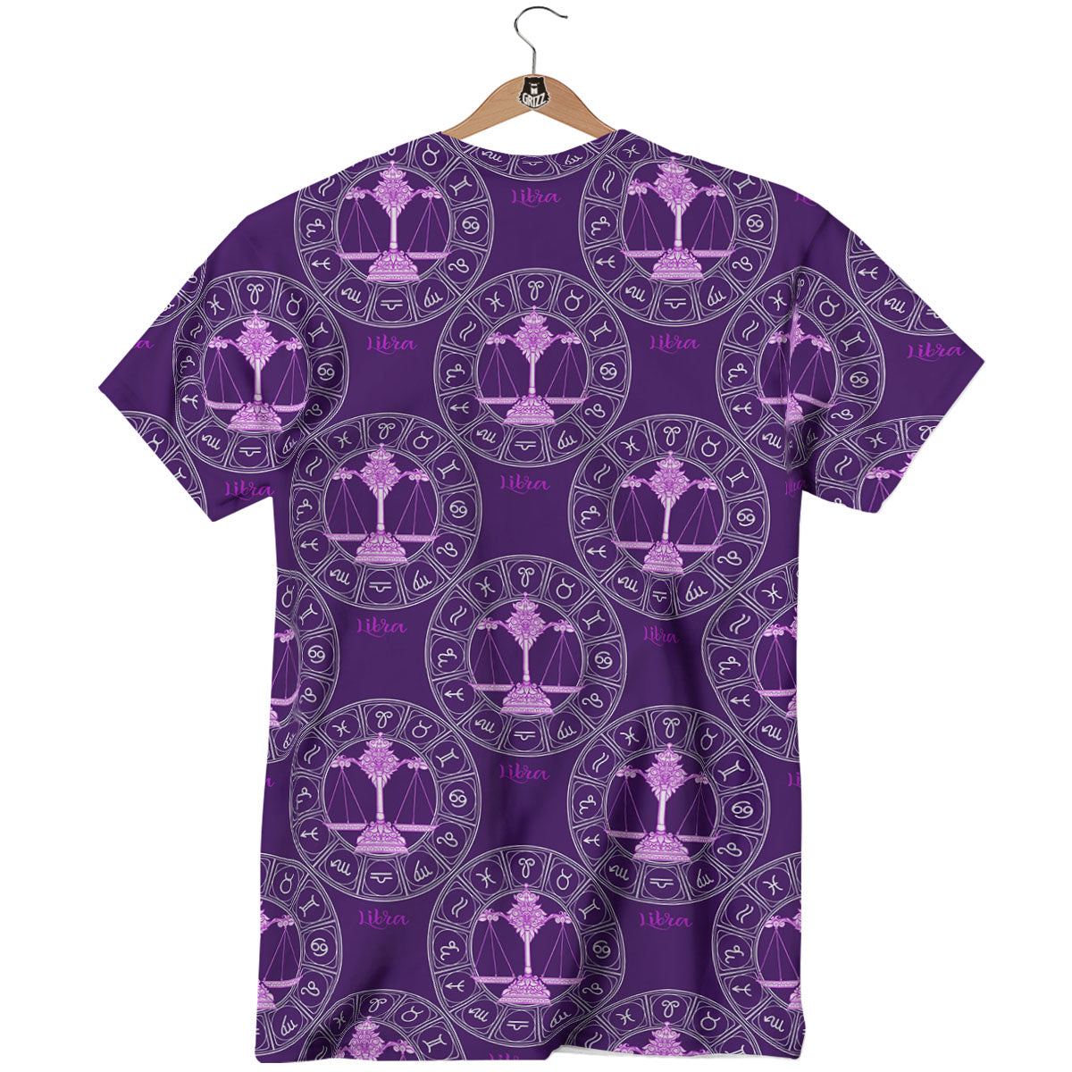 Zodiac Libra Purple Print Pattern T-Shirt-grizzshop