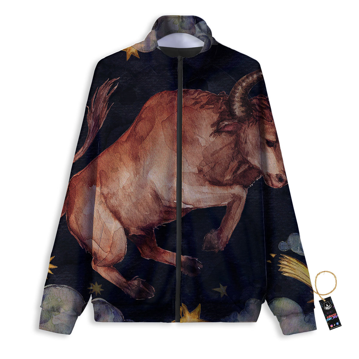 Zodiac Libra Purple Print Pattern Track Jacket-grizzshop