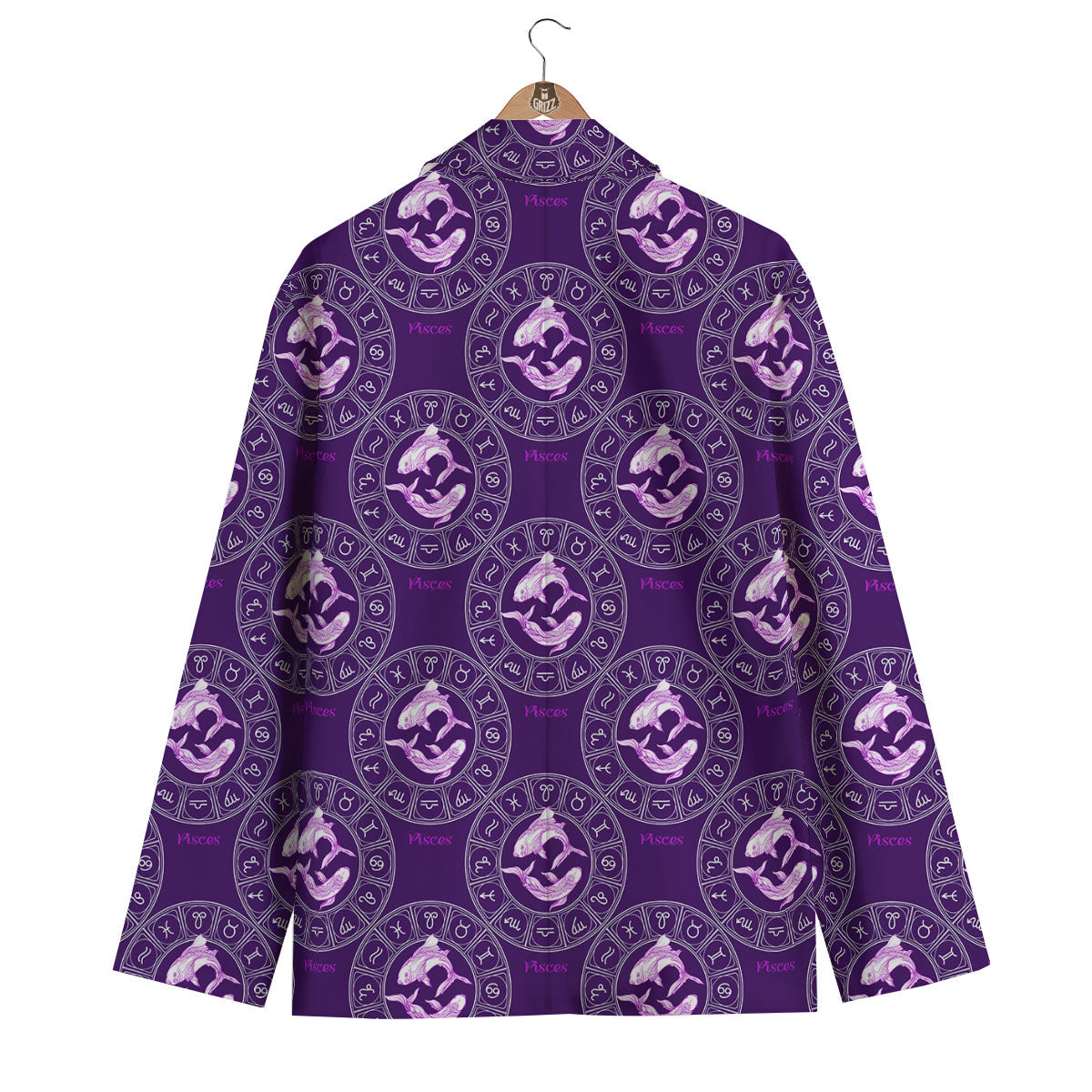 Zodiac Pisces Purple Print Pattern Men's Blazer-grizzshop
