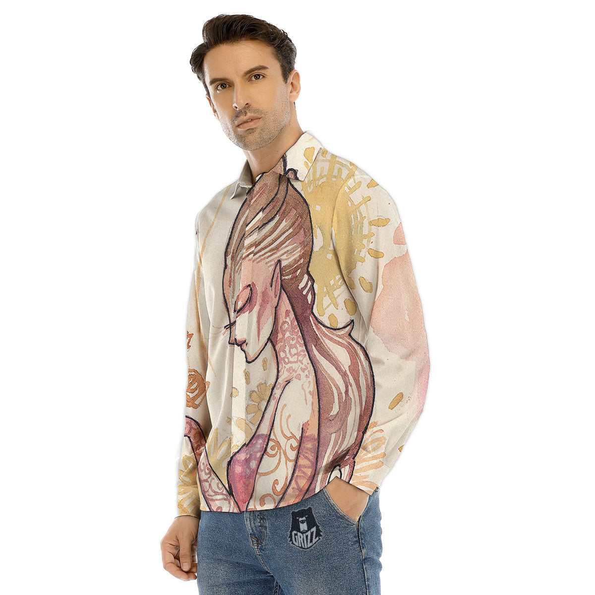 Zodiac Pisces Purple Print Pattern Men's Dress Shirts-grizzshop