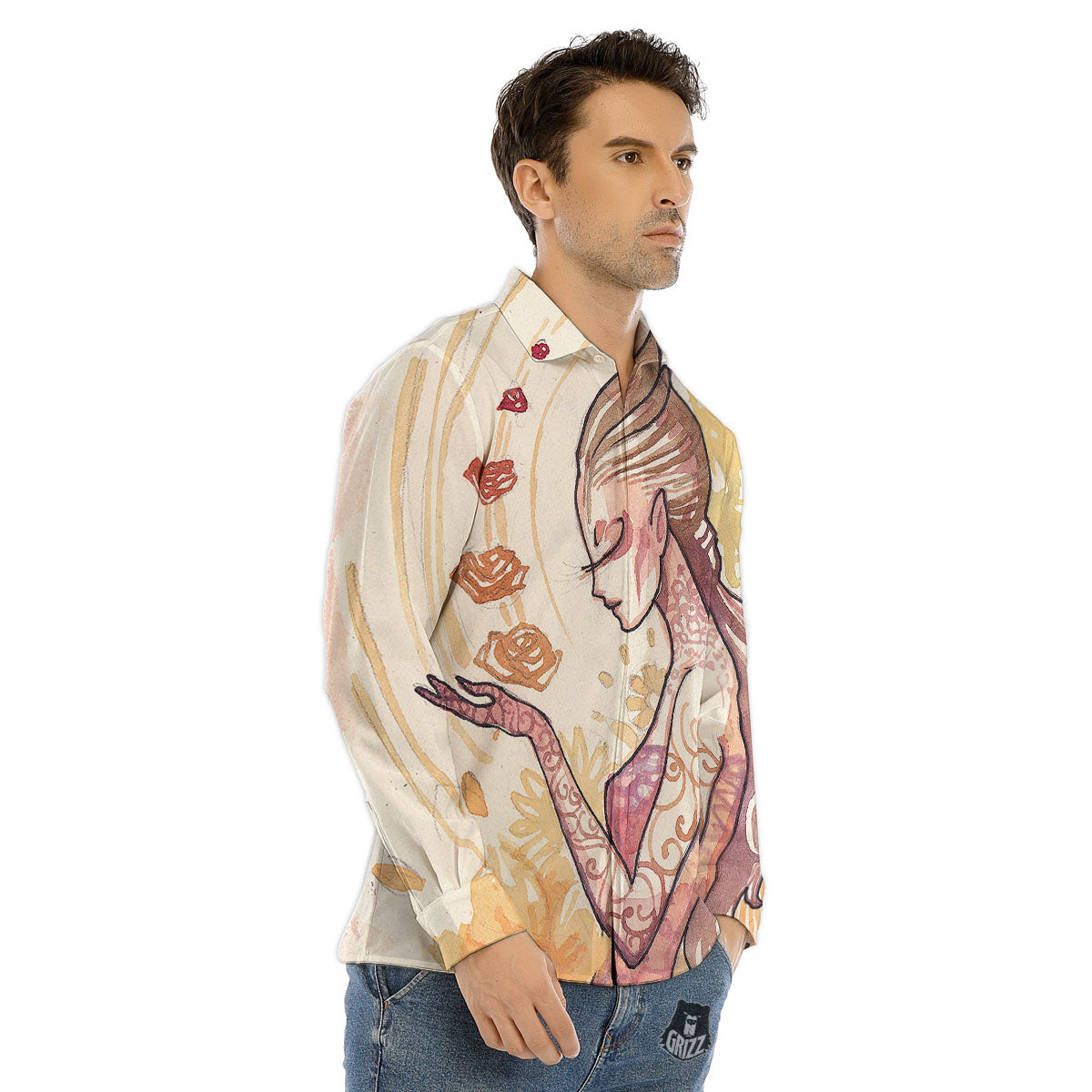 Zodiac Pisces Purple Print Pattern Men's Dress Shirts-grizzshop