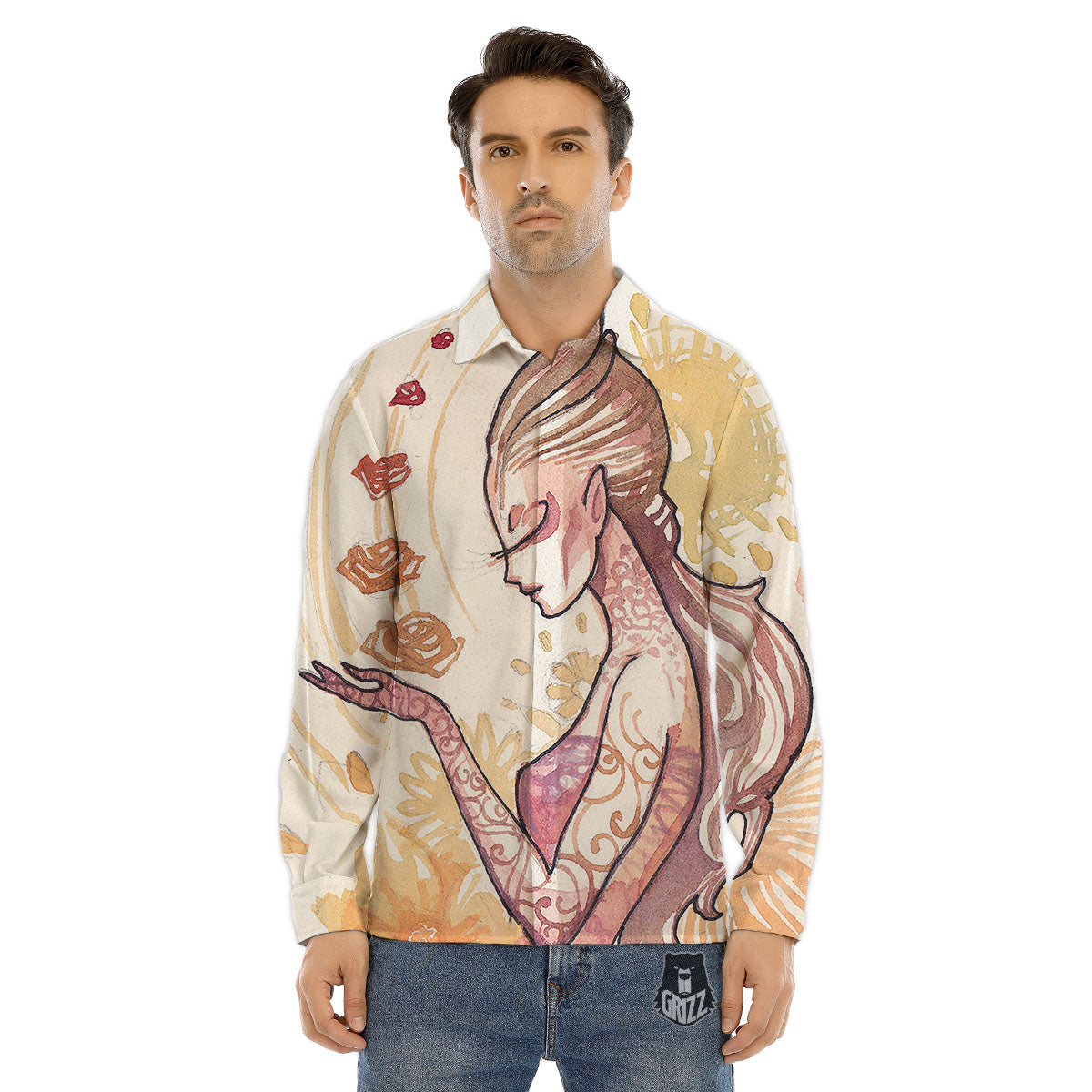 Zodiac Pisces Purple Print Pattern Men's Dress Shirts-grizzshop