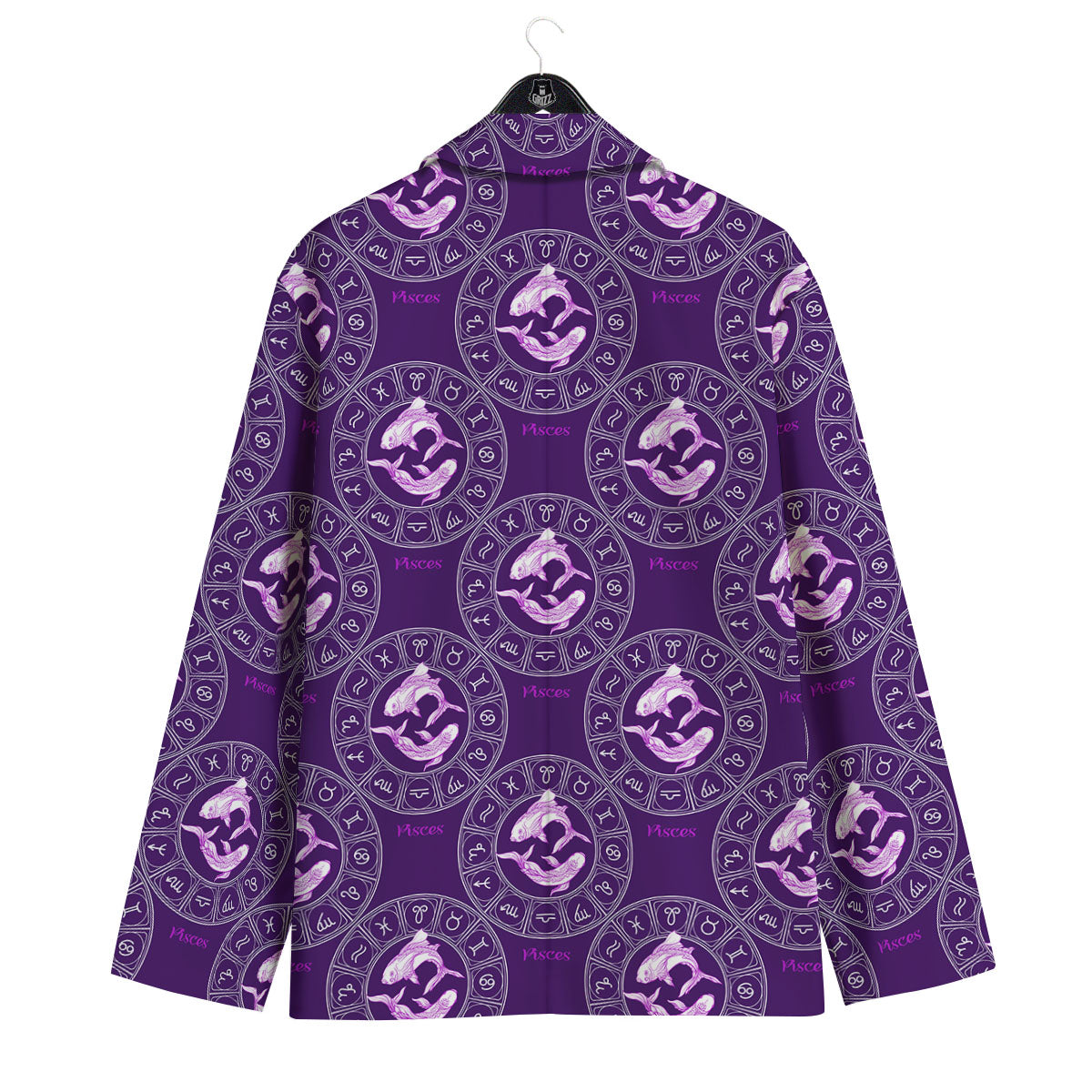 Zodiac Pisces Purple Print Pattern Men's Sport Coat-grizzshop