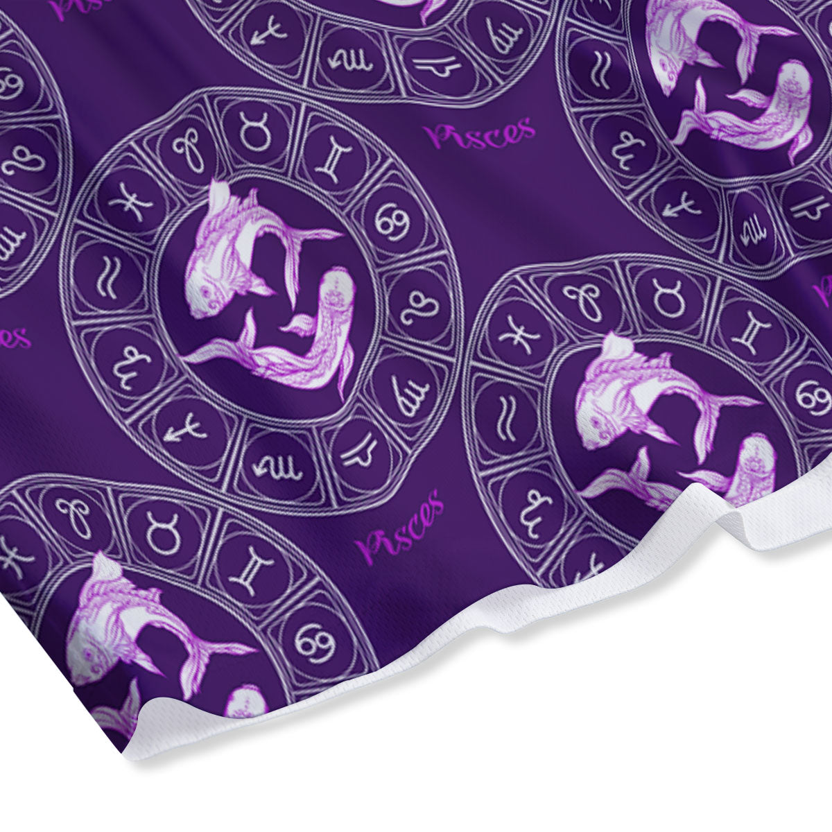 Zodiac Pisces Purple Print Pattern Mesh Shorts