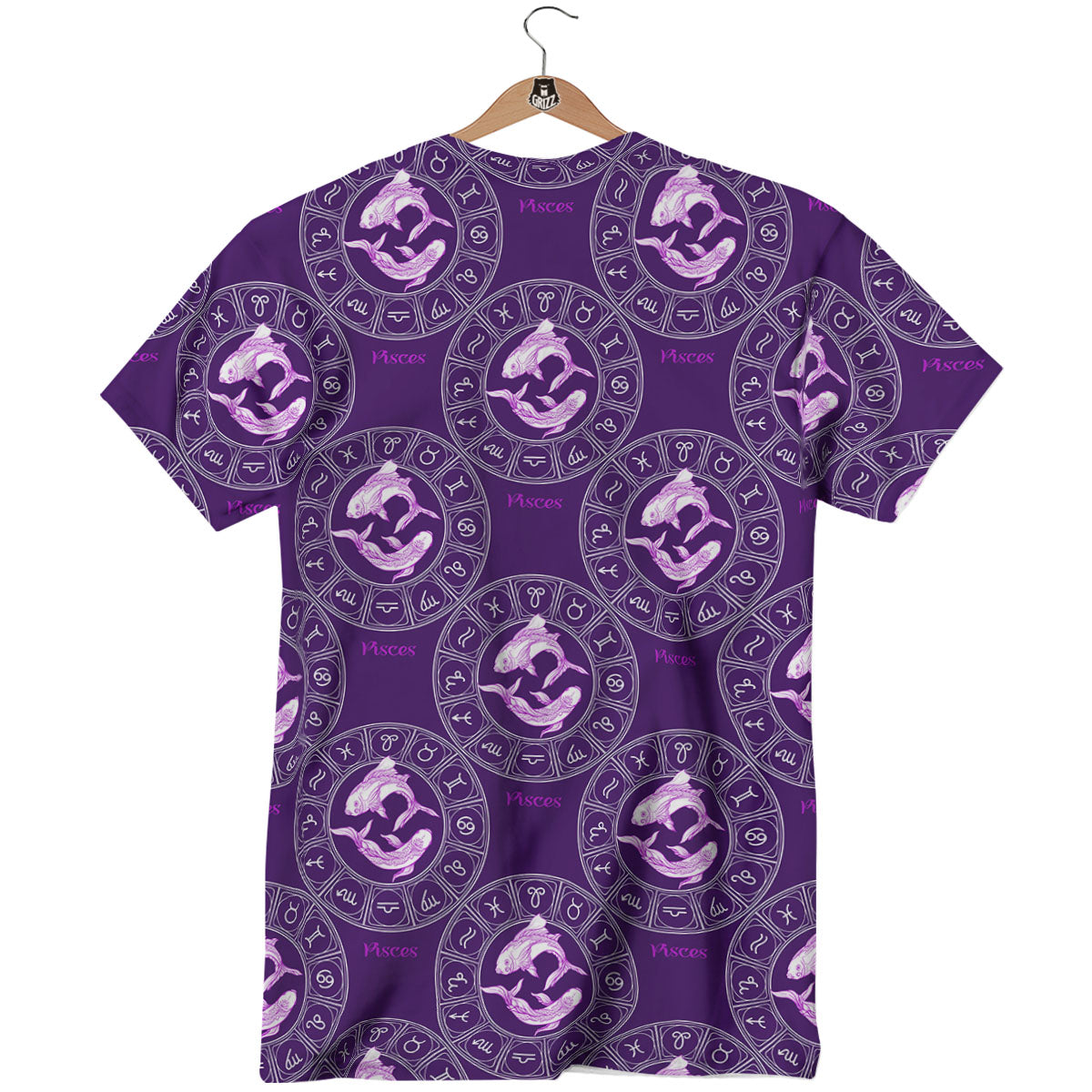 Zodiac Pisces Purple Print Pattern T-Shirt-grizzshop