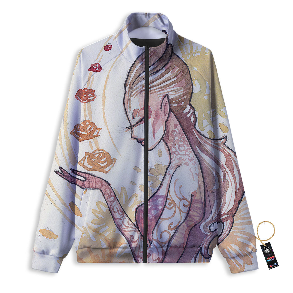 Zodiac Pisces Purple Print Pattern Track Jacket-grizzshop