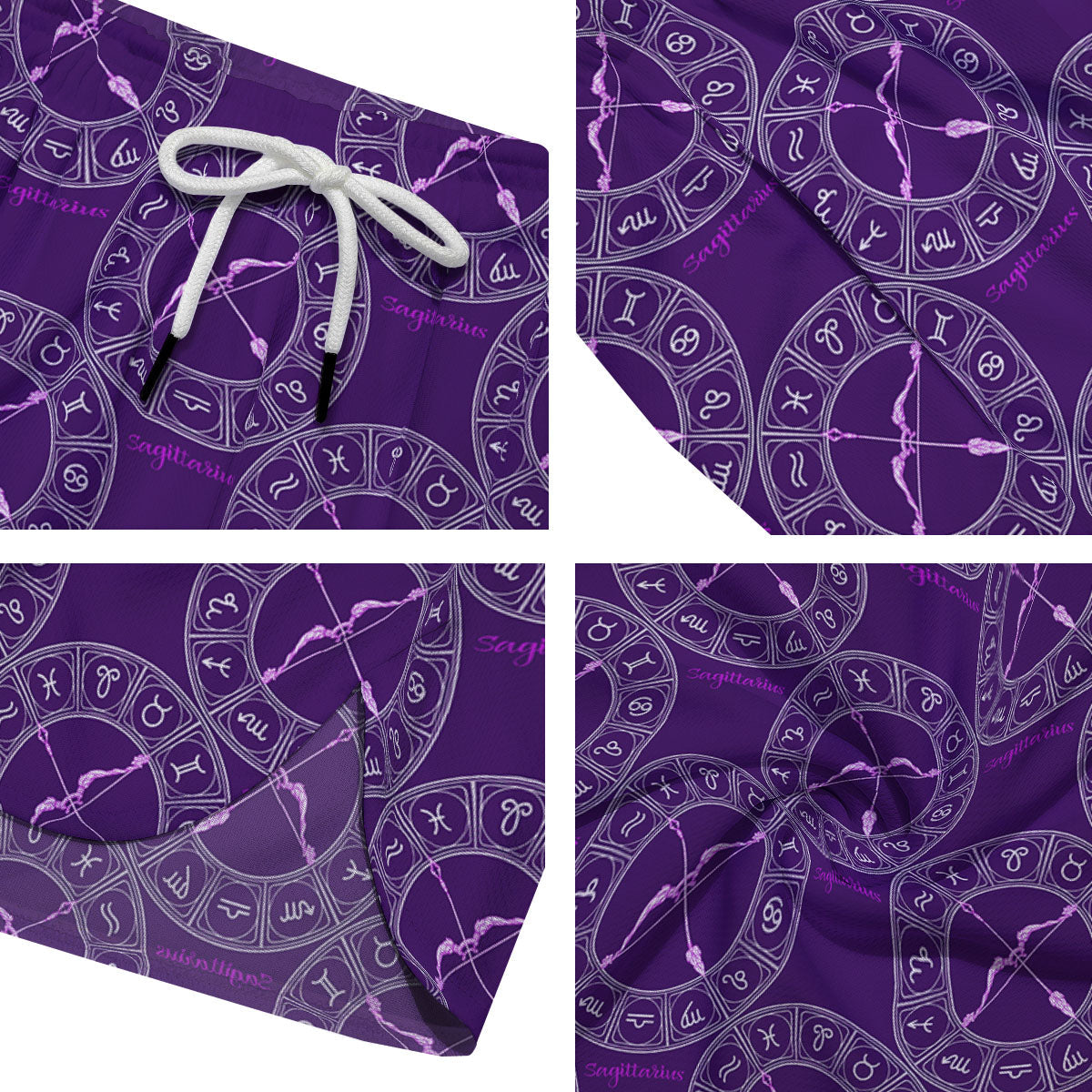 Zodiac Sagittarius Purple Print Pattern Men's Running Shorts-grizzshop