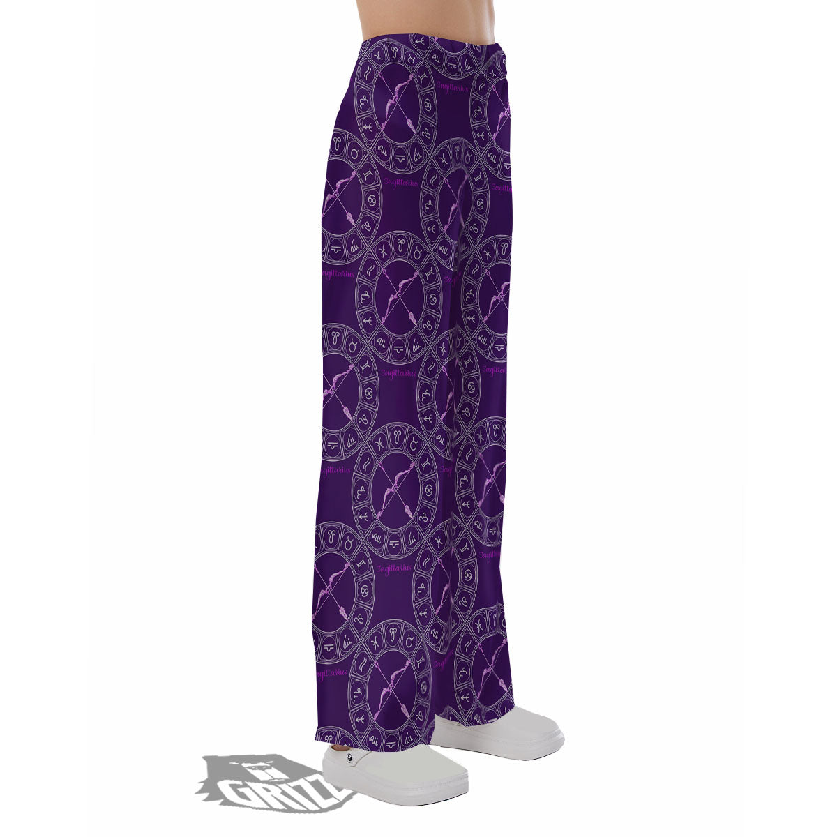 Zodiac Sagittarius Purple Print Pattern Pajama Pants-grizzshop