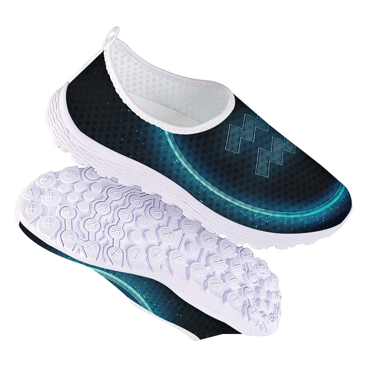 Zodiac Sign Blue Aquarius Print Nurse Shoes-grizzshop