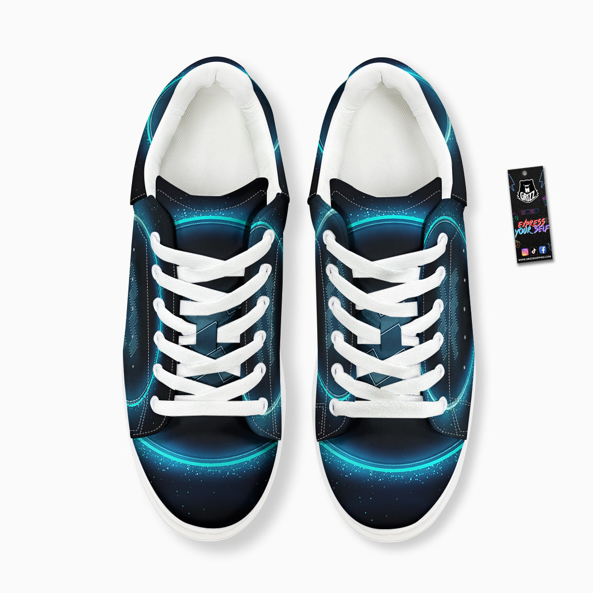 Zodiac Sign Blue Aquarius Print Platform Shoes-grizzshop