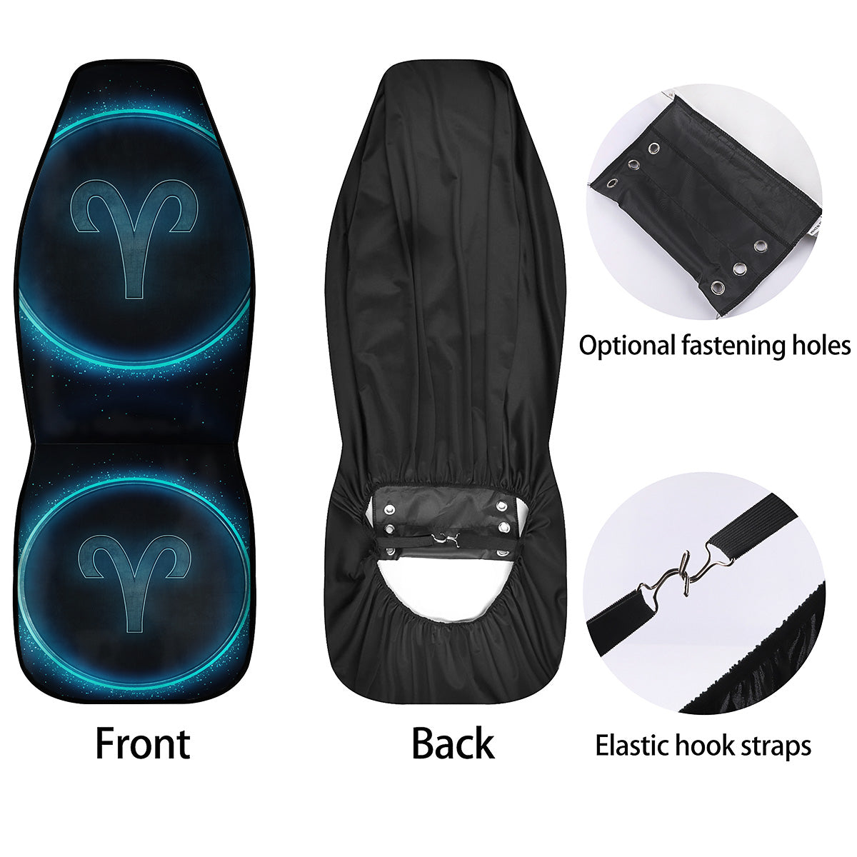 Zodiac Sign Blue Aries Print Car Seat Covers-grizzshop