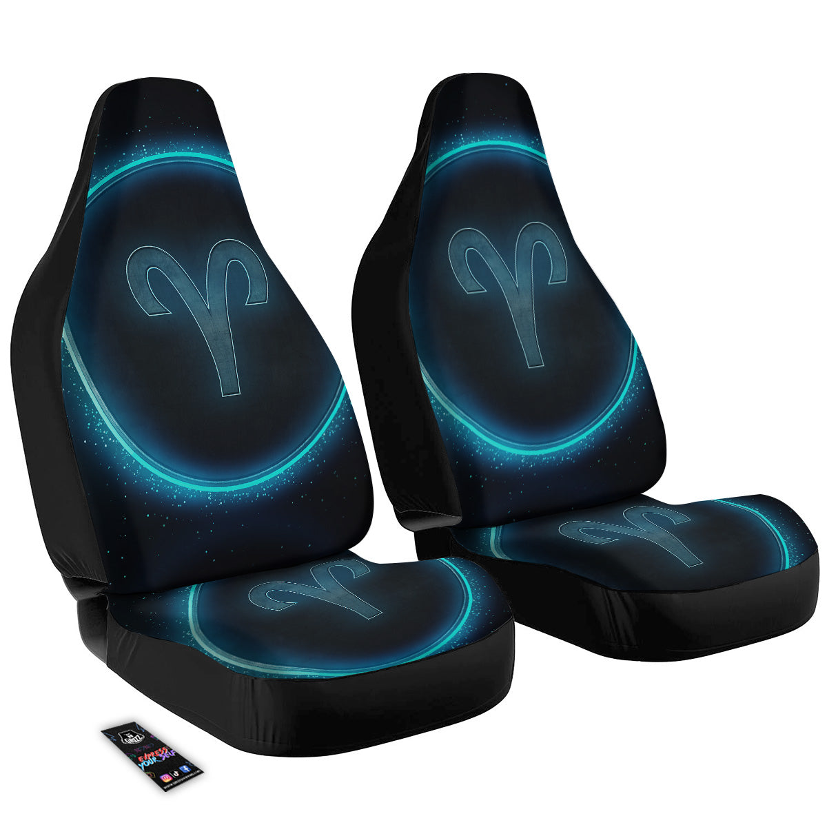 Zodiac Sign Blue Aries Print Car Seat Covers-grizzshop