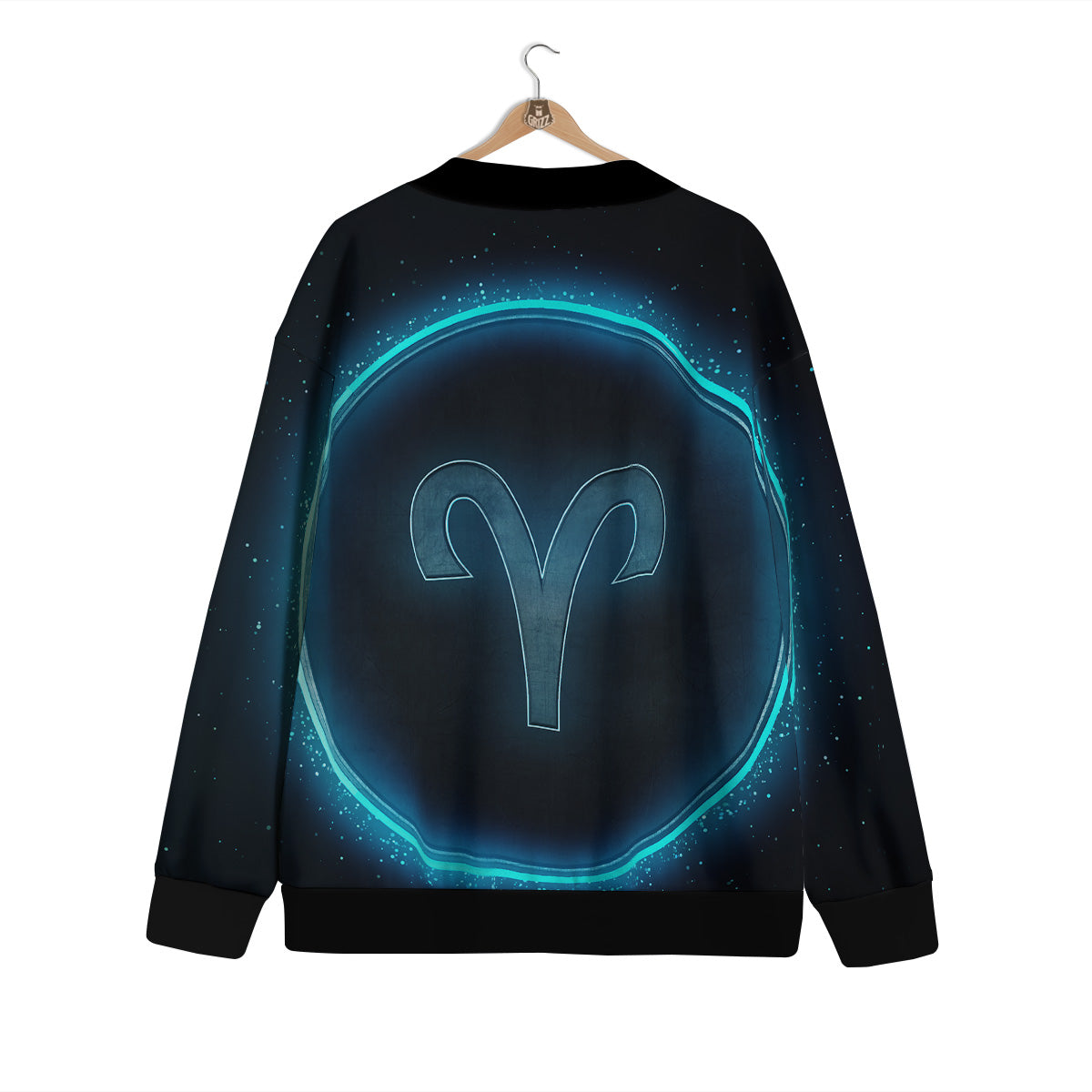 Zodiac Sign Blue Aries Print Cardigan-grizzshop
