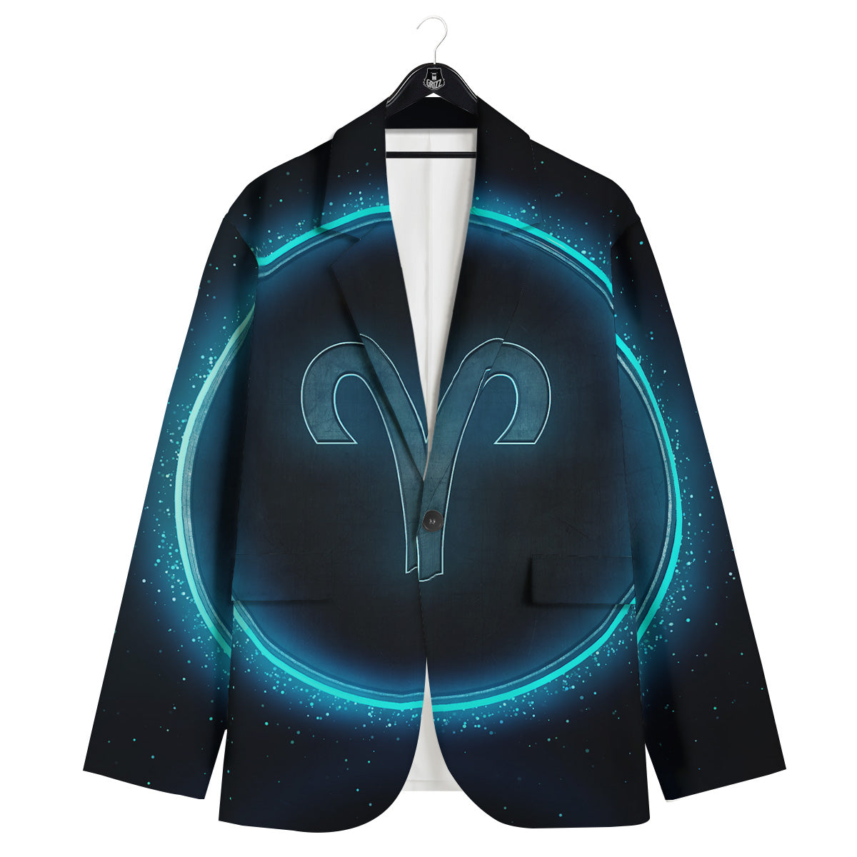 Zodiac Sign Blue Aries Print Men's Sport Coat-grizzshop