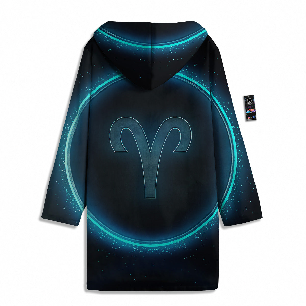 Zodiac Sign Blue Aries Print Men's Windbreaker Jacket