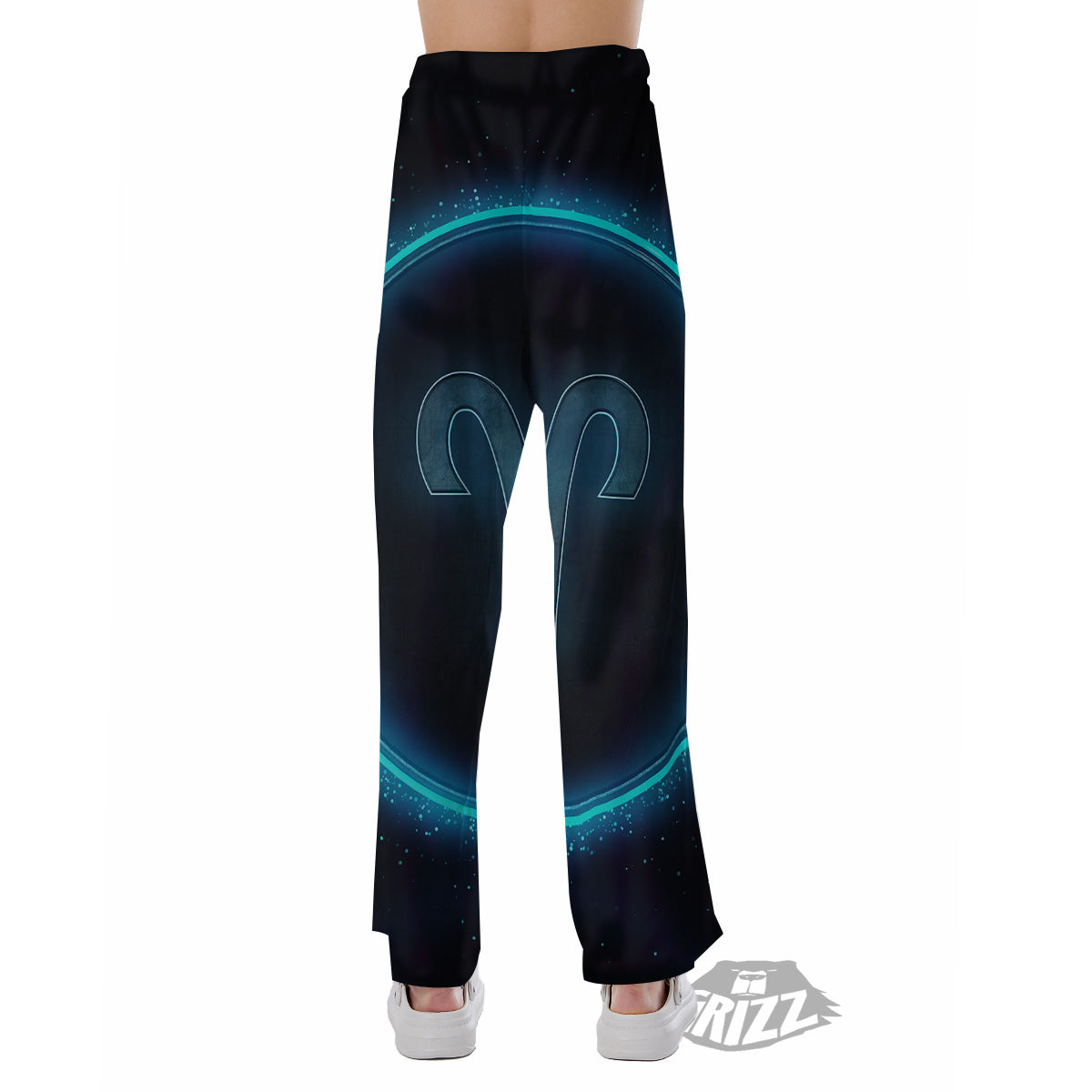 Zodiac Sign Blue Aries Print Pajama Pants-grizzshop