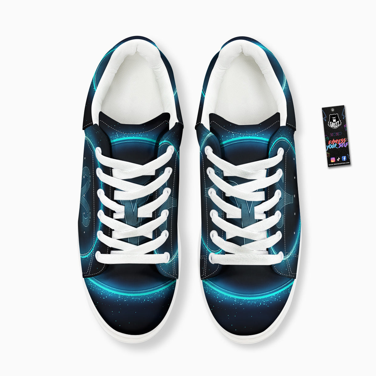 Zodiac Sign Blue Aries Print Platform Shoes-grizzshop