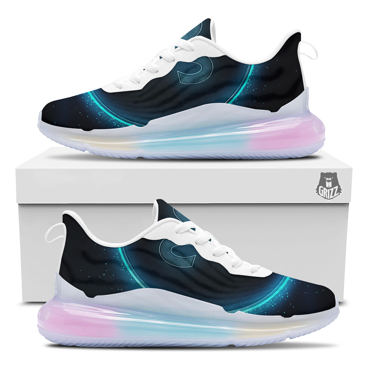Zodiac Sign Blue Aries Print Running Sneakers-grizzshop
