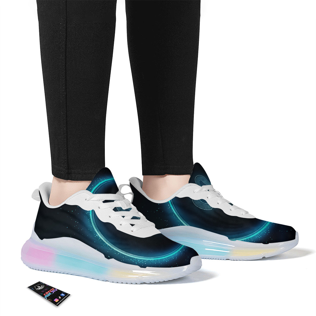 Zodiac Sign Blue Aries Print Running Sneakers-grizzshop