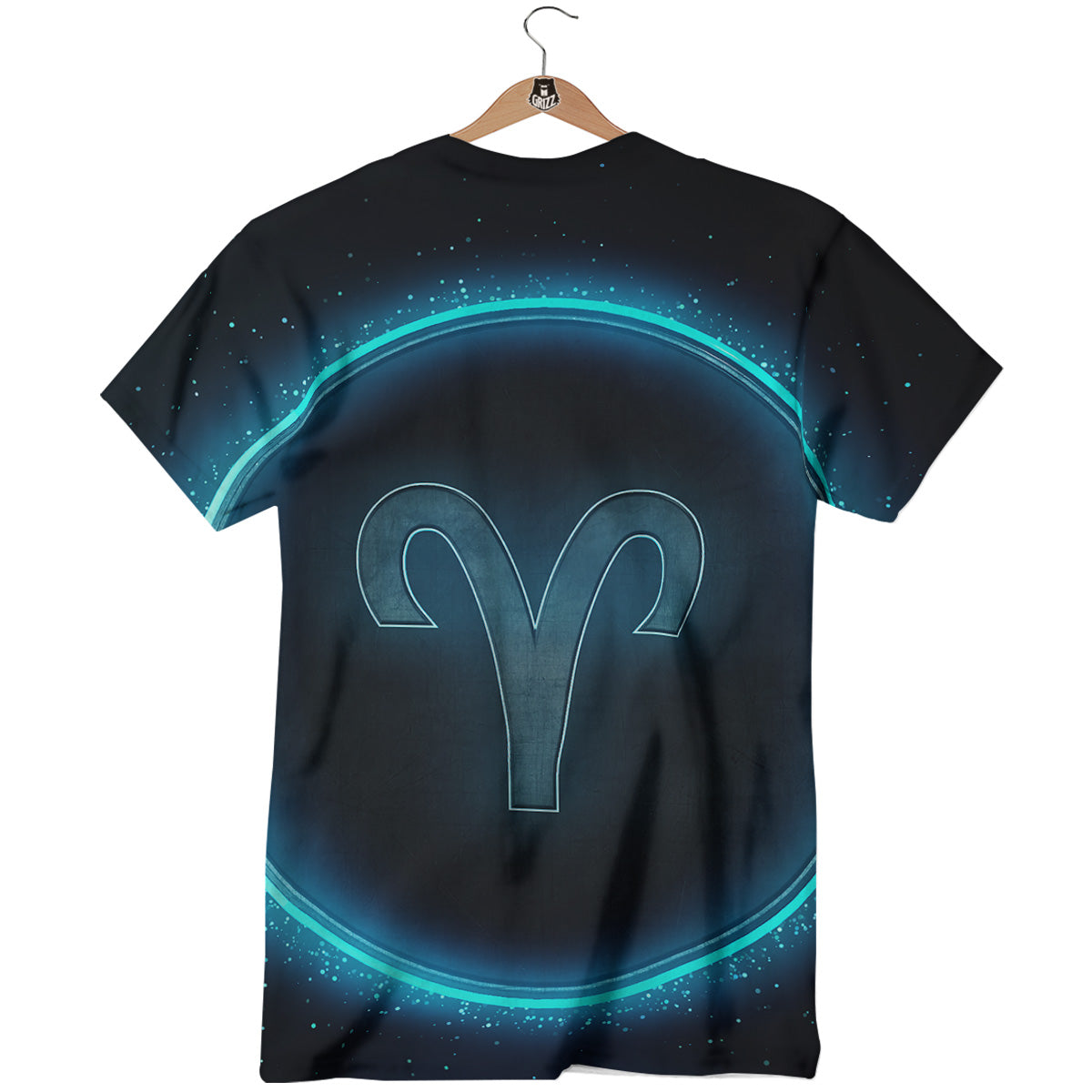 Zodiac Sign Blue Aries Print T-Shirt-grizzshop