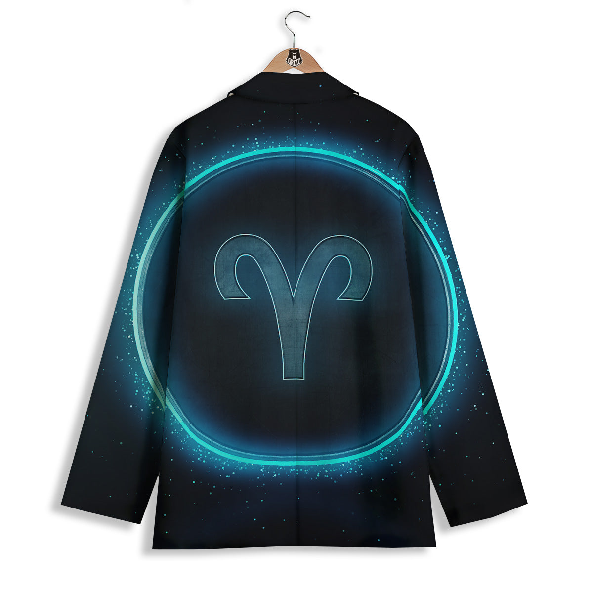 Zodiac Sign Blue Aries Print Women's Blazer-grizzshop