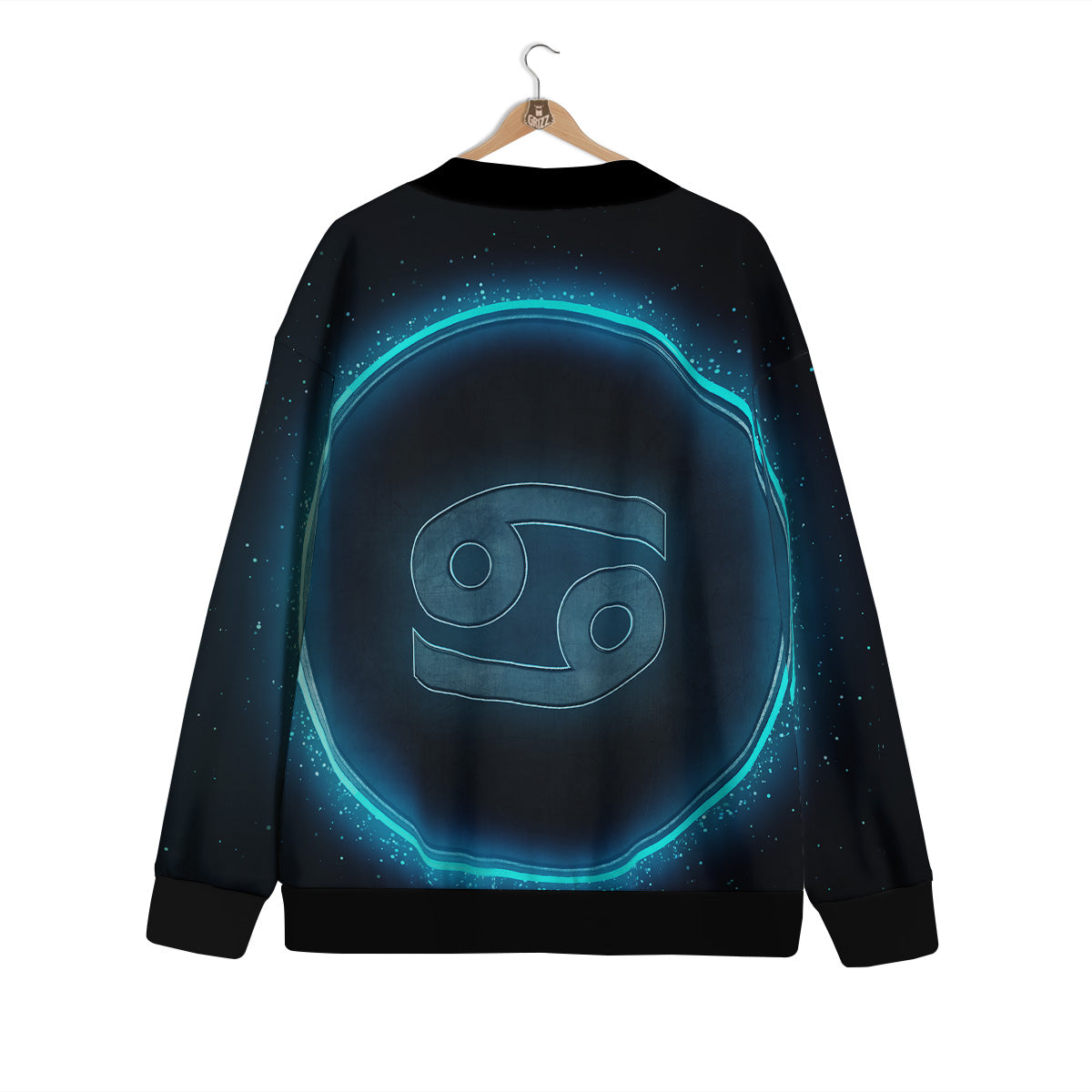 Zodiac Sign Blue Cancer Print Cardigan-grizzshop