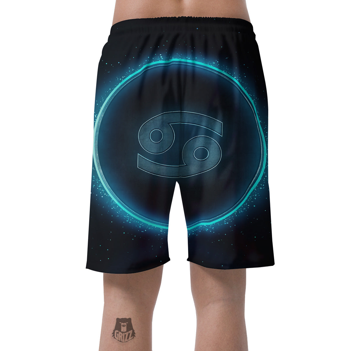 Zodiac Sign Blue Cancer Print Men's Shorts-grizzshop