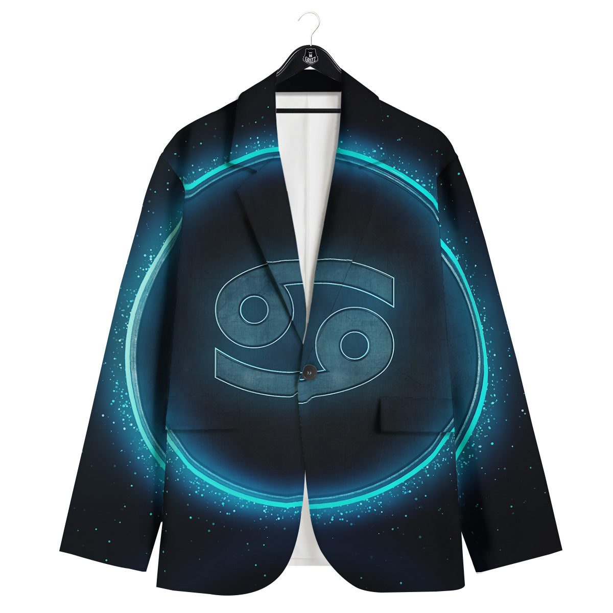 Zodiac Sign Blue Cancer Print Men's Sport Coat-grizzshop