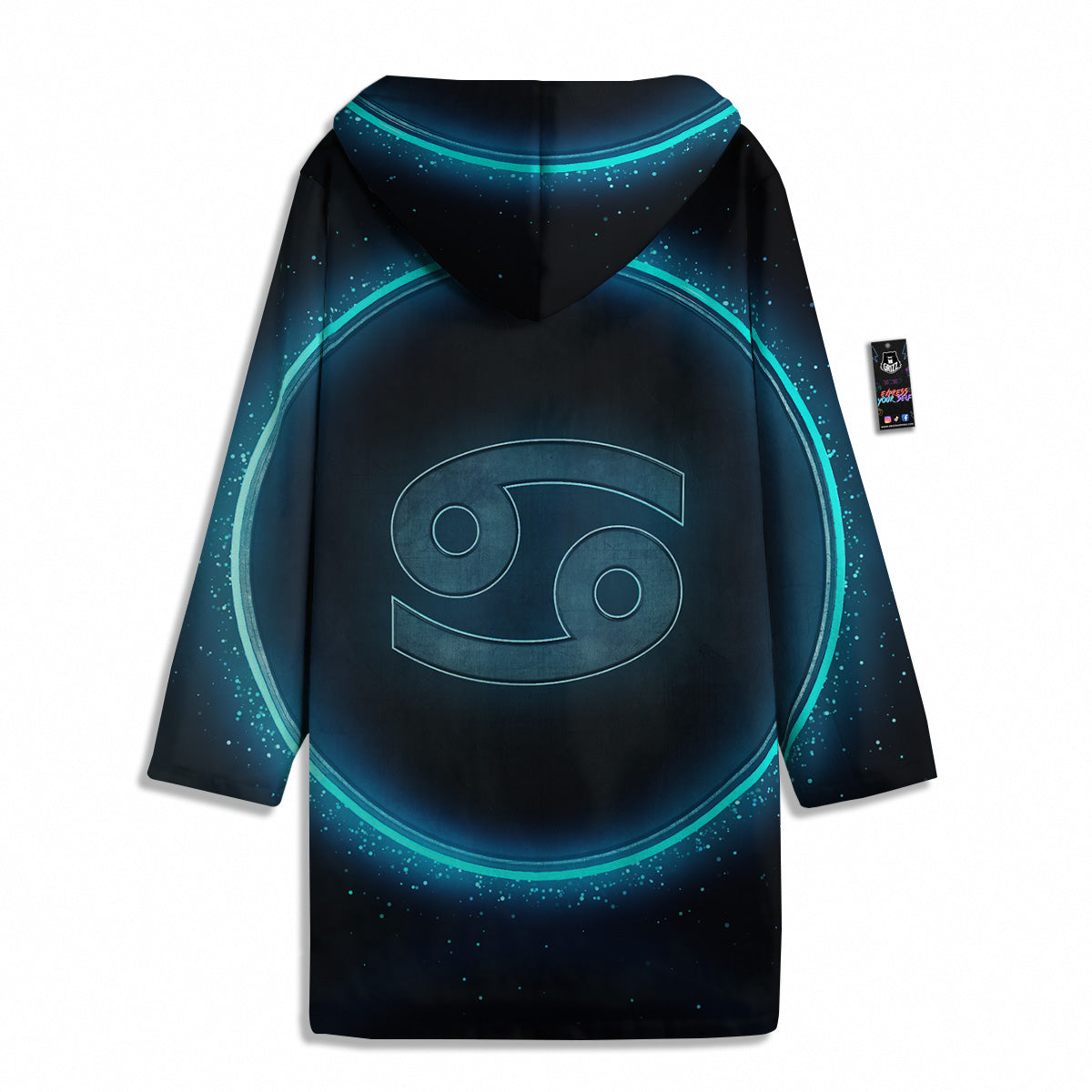 Zodiac Sign Blue Cancer Print Men's Windbreaker Jacket