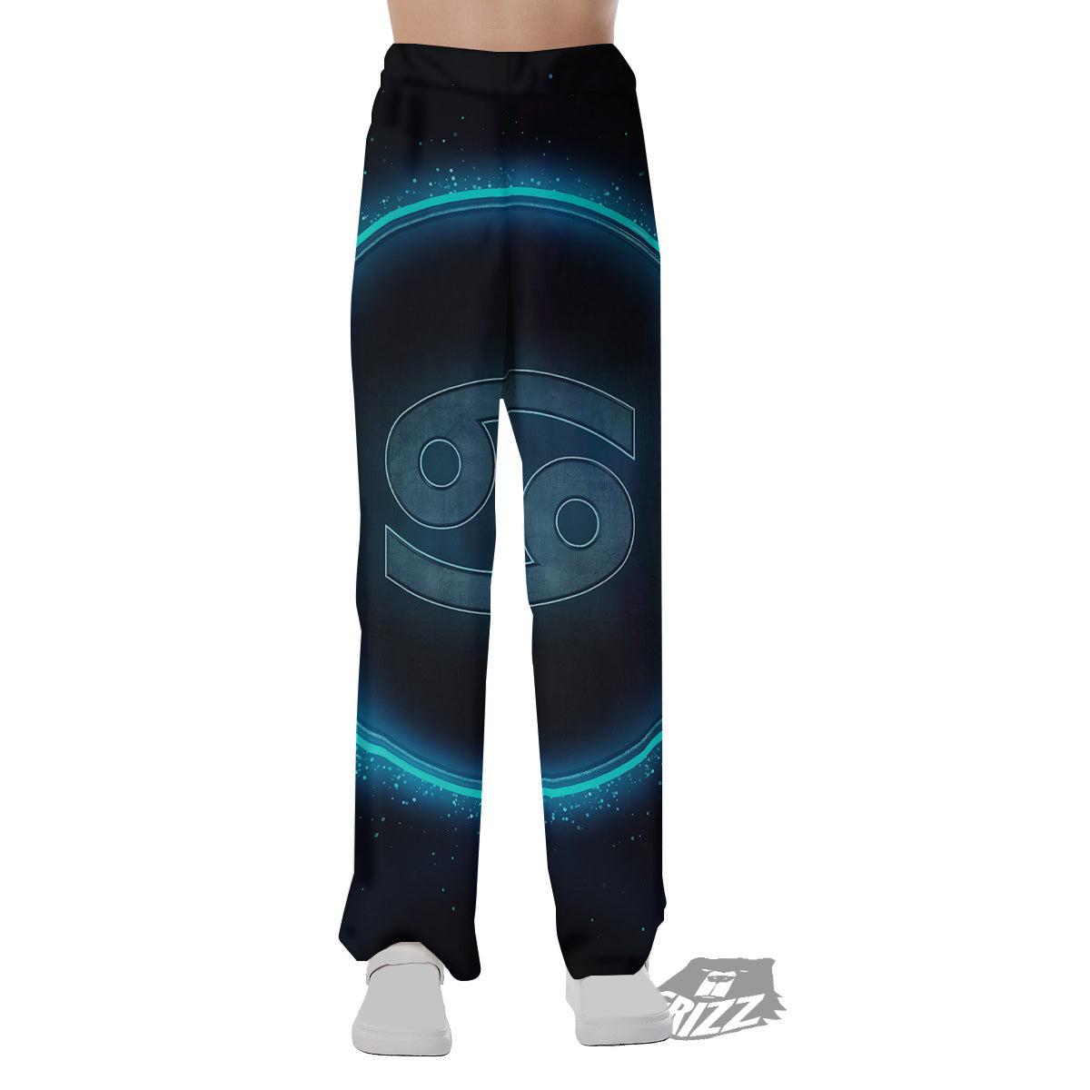 Zodiac Sign Blue Cancer Print Pajama Pants-grizzshop