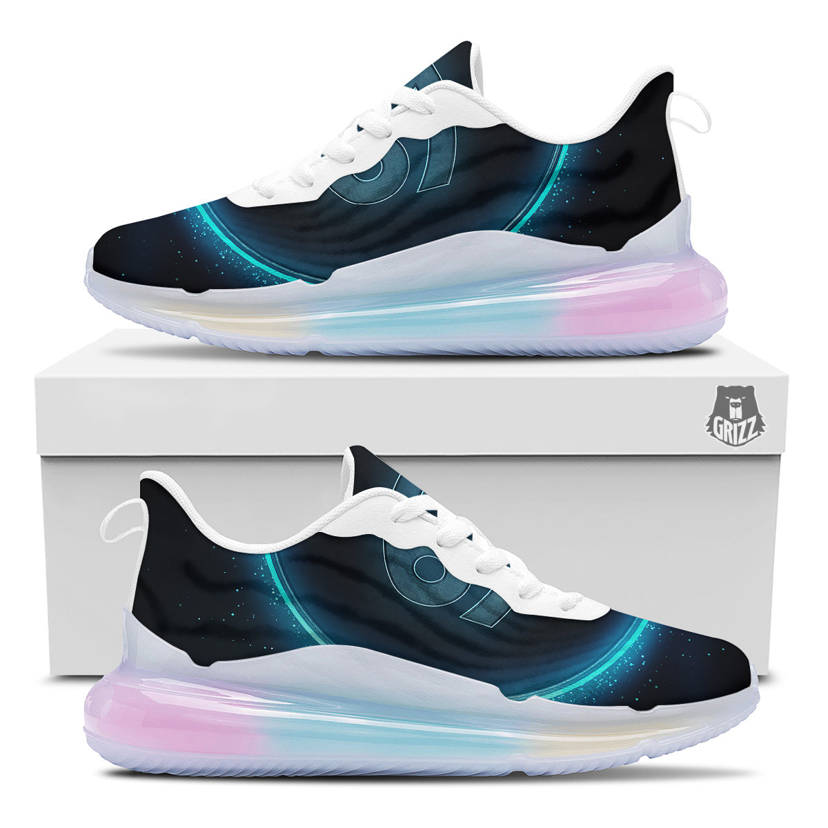 Zodiac Sign Blue Cancer Print Running Sneakers-grizzshop