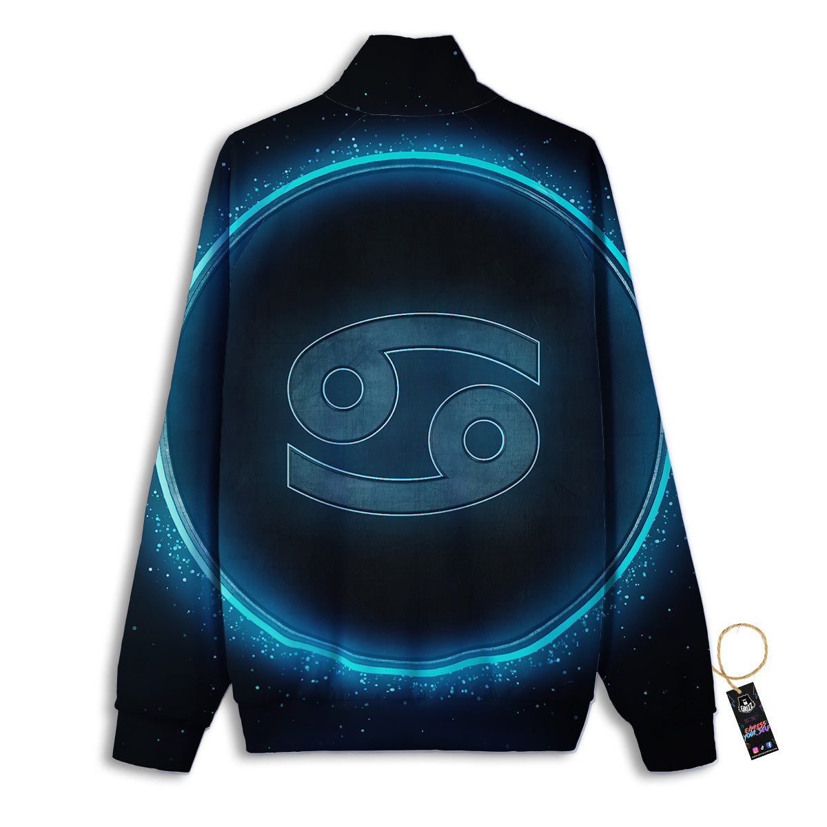 Zodiac Sign Blue Cancer Print Track Jacket-grizzshop