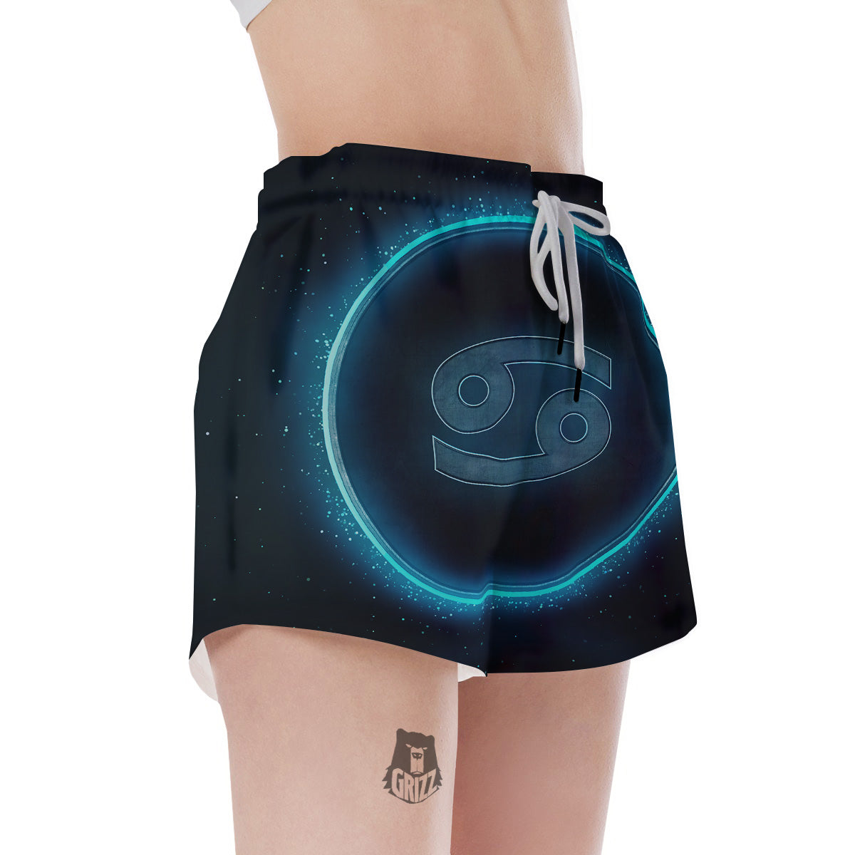 Zodiac Sign Blue Cancer Print Women's Shorts-grizzshop