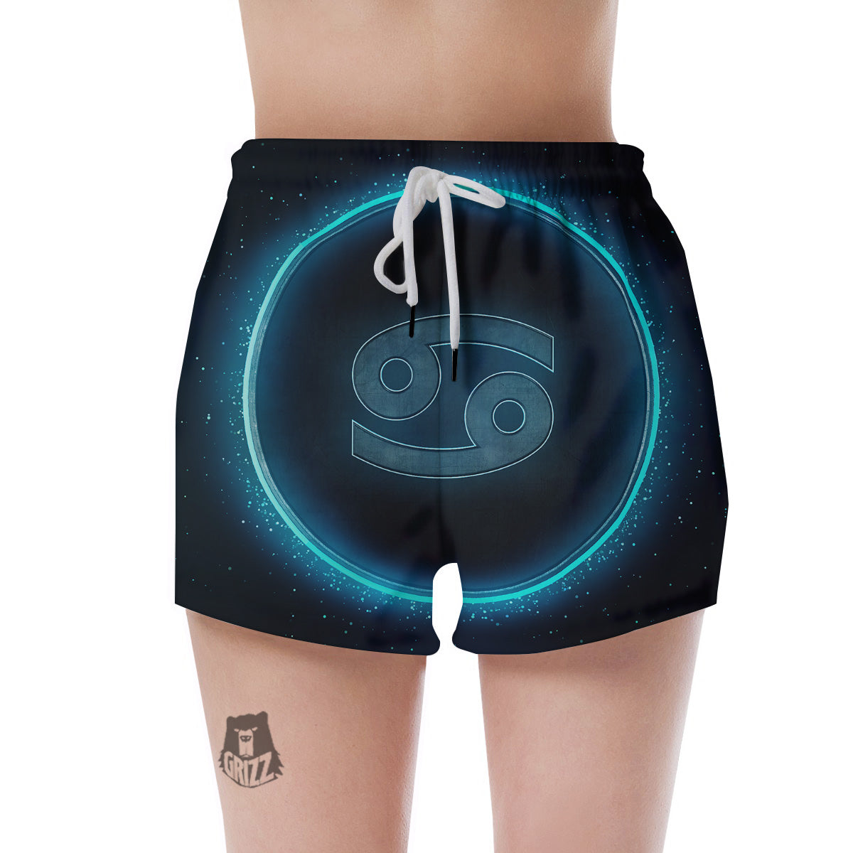 Zodiac Sign Blue Cancer Print Women's Shorts-grizzshop