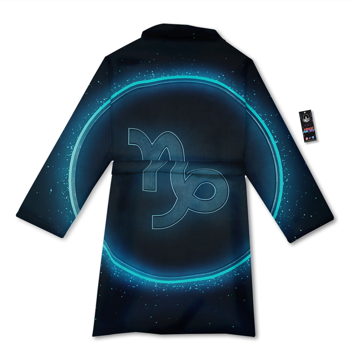 Zodiac Sign Blue Capricorn Print Bathrobe-grizzshop