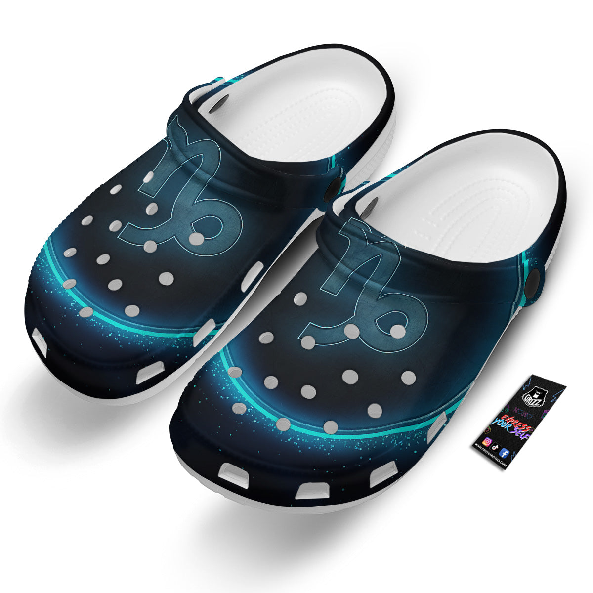 Zodiac Sign Blue Capricorn Print Clog-grizzshop