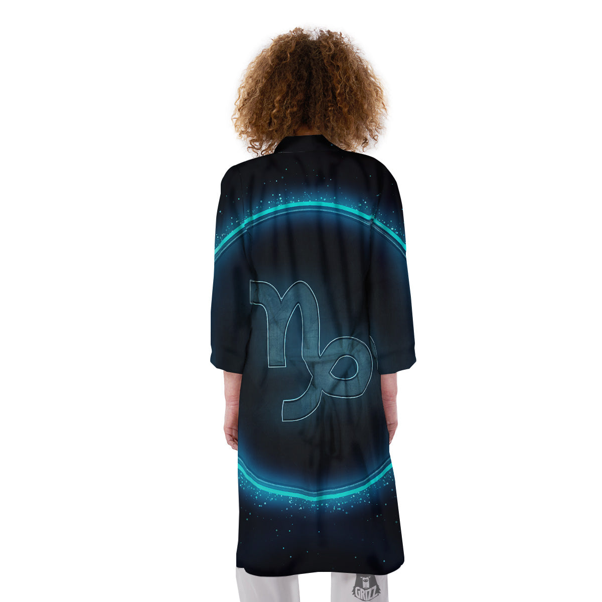 Zodiac Sign Blue Capricorn Print Kimono-grizzshop