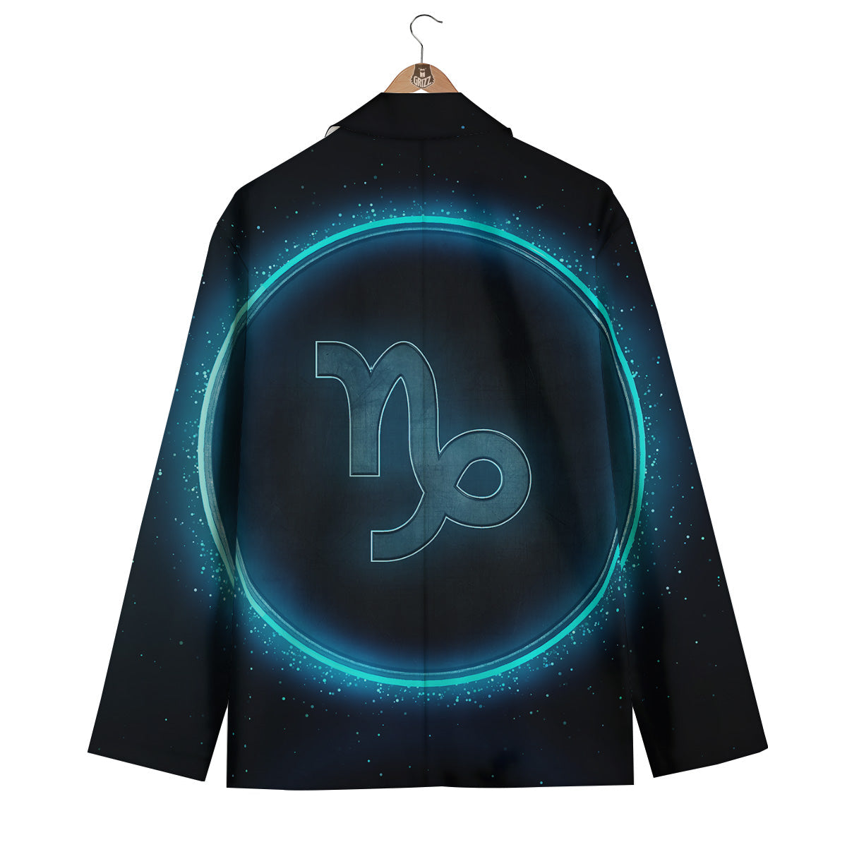 Zodiac Sign Blue Capricorn Print Men's Blazer-grizzshop