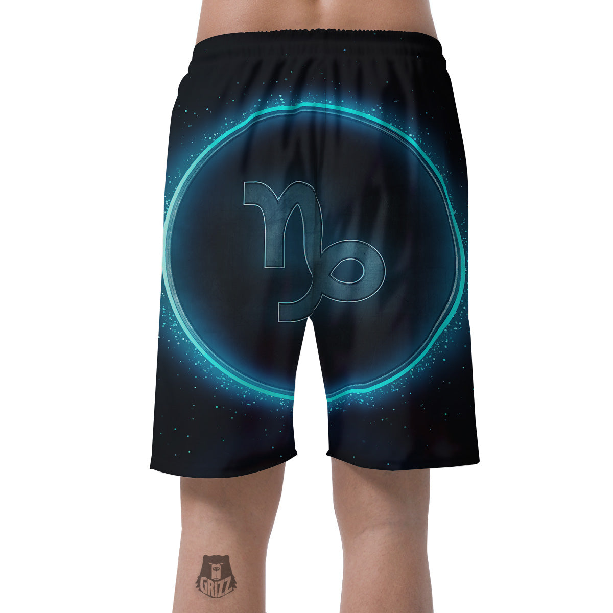 Zodiac Sign Blue Capricorn Print Men's Shorts-grizzshop