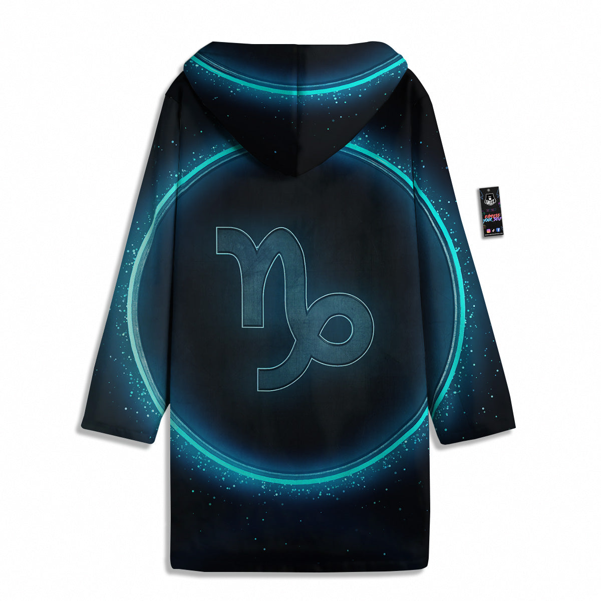 Zodiac Sign Blue Capricorn Print Men's Windbreaker Jacket