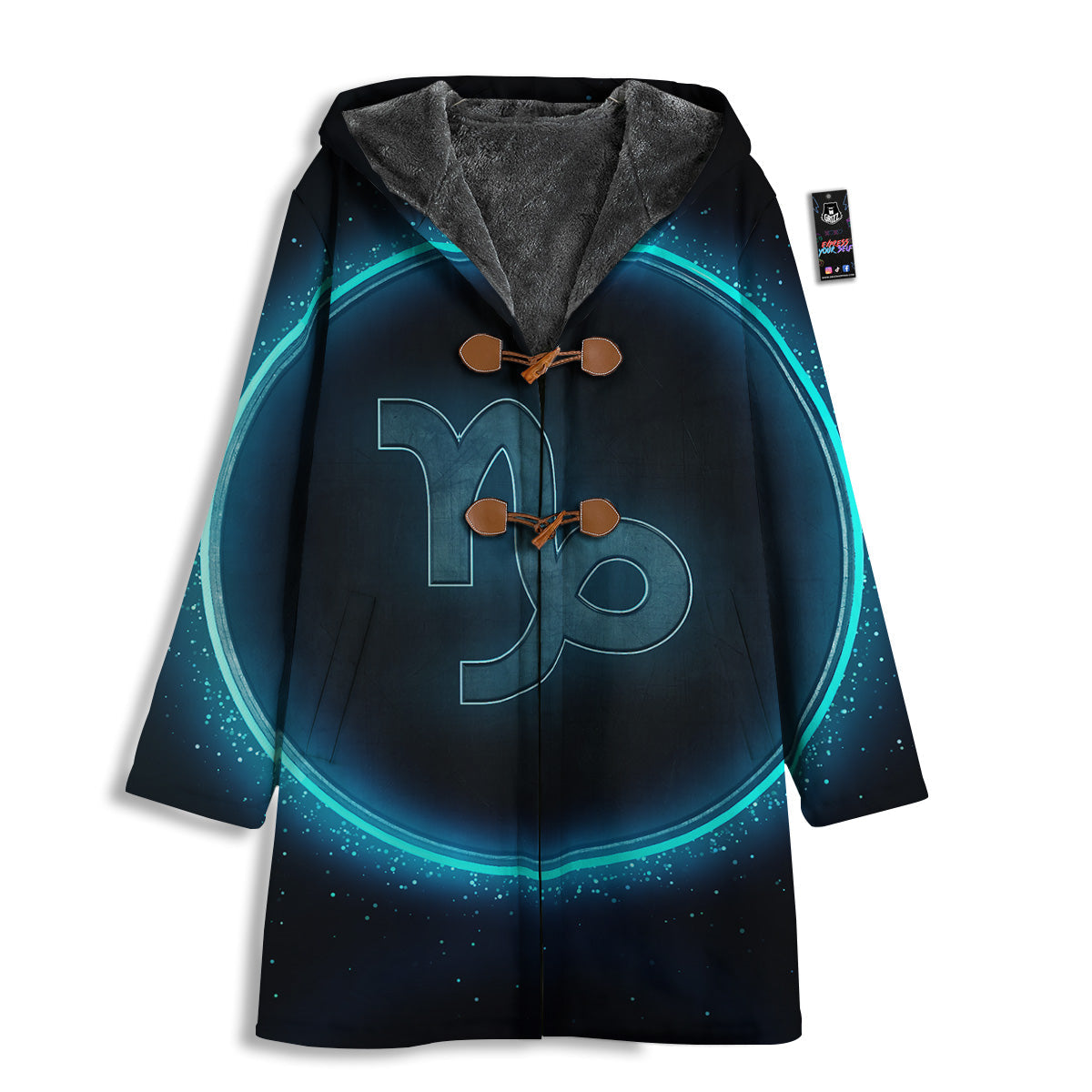 Zodiac Sign Blue Capricorn Print Men's Windbreaker Jacket