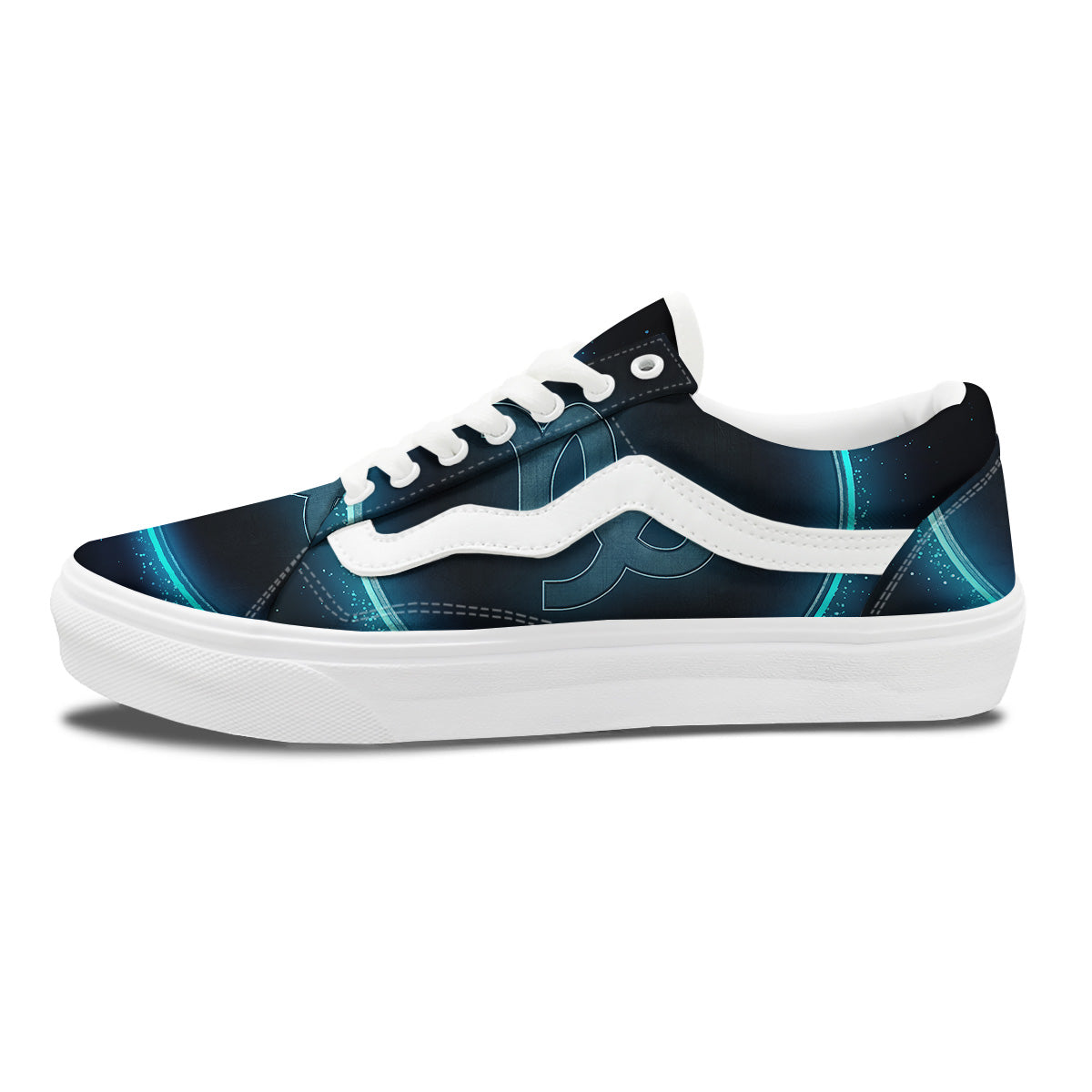 Zodiac Sign Blue Capricorn Print Skate Shoes-grizzshop