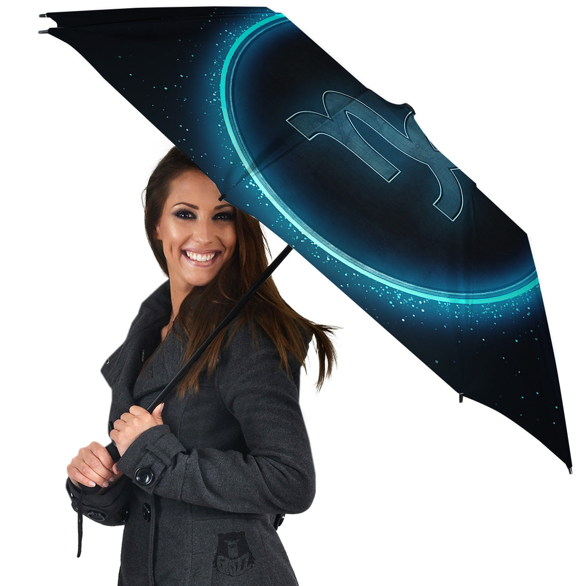 Zodiac Sign Blue Capricorn Print Umbrella-grizzshop