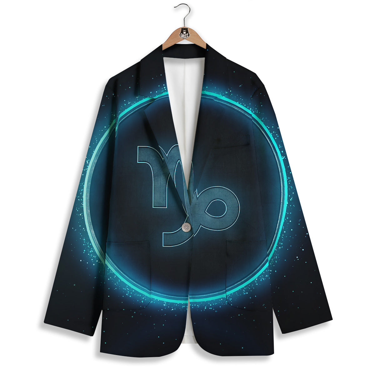 Zodiac Sign Blue Capricorn Print Women's Blazer-grizzshop