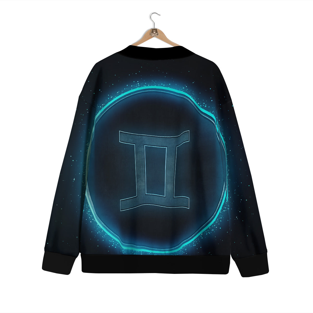 Zodiac Sign Blue Gemini Print Cardigan-grizzshop