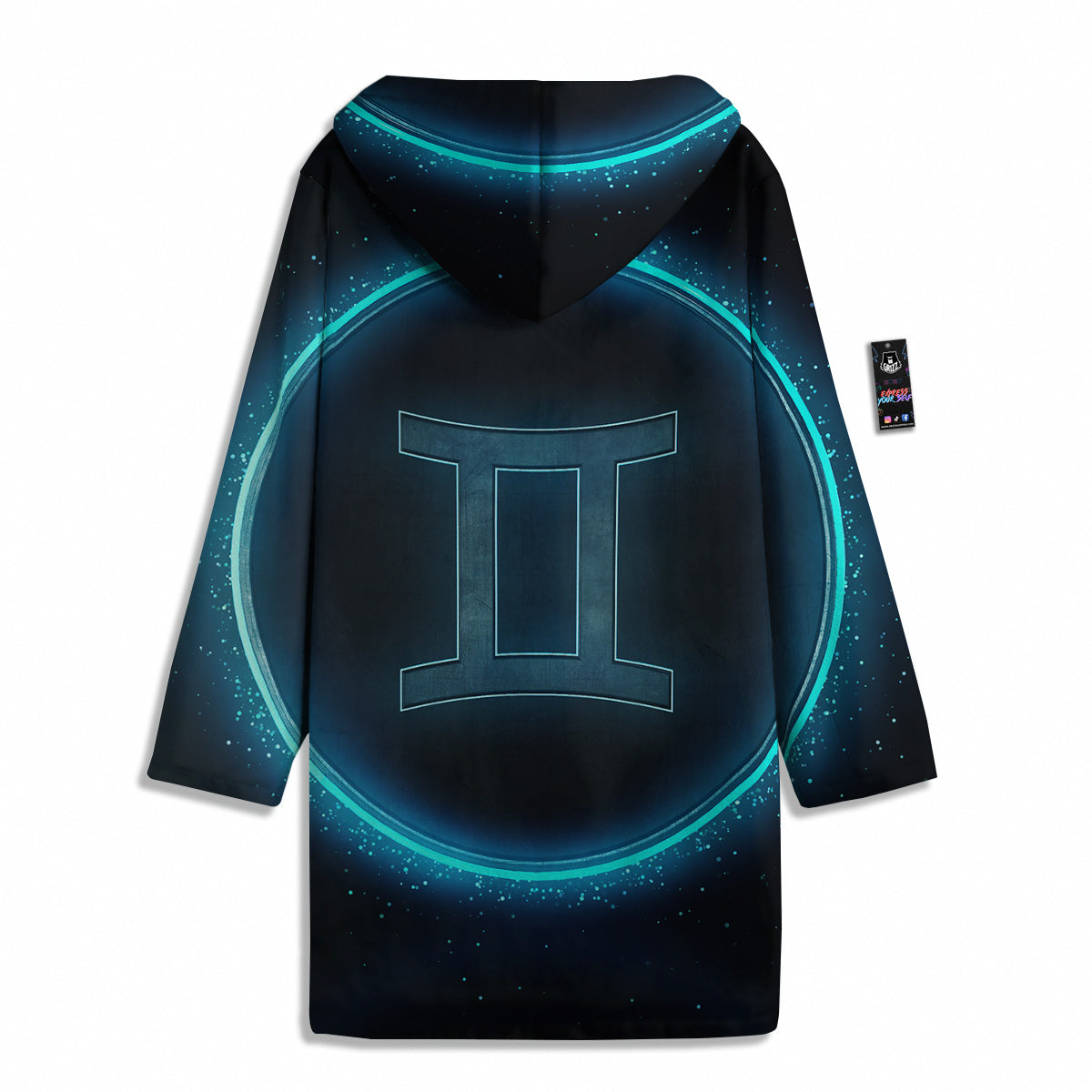Zodiac Sign Blue Gemini Print Men's Windbreaker Jacket