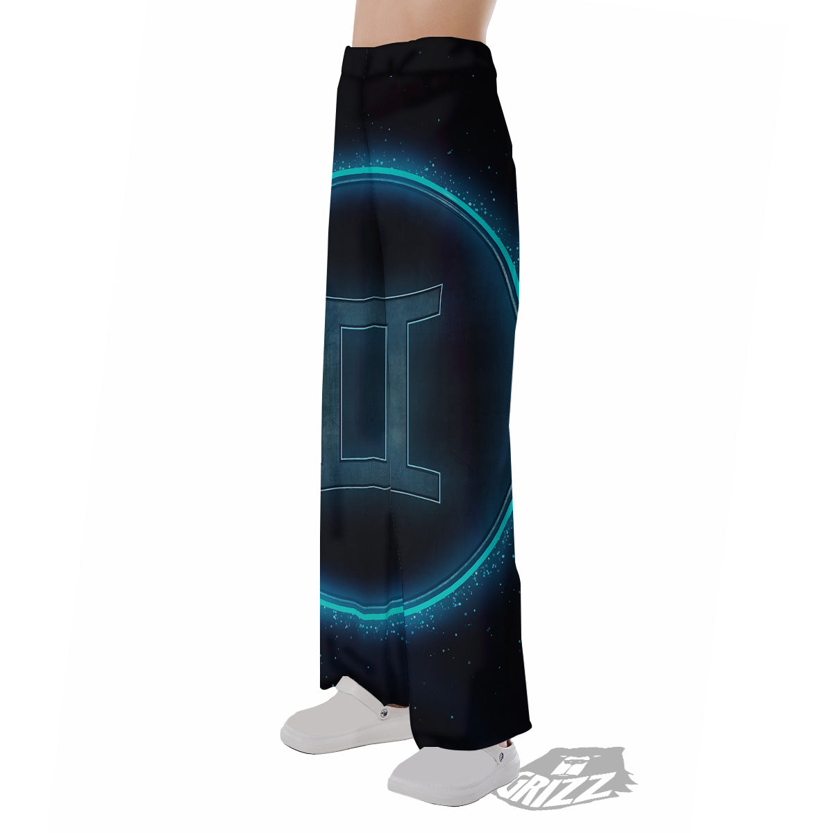 Zodiac Sign Blue Gemini Print Pajama Pants-grizzshop