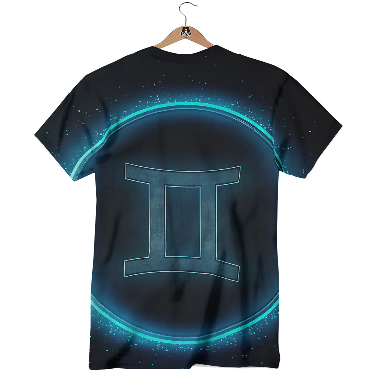 Zodiac Sign Blue Gemini Print T-Shirt-grizzshop