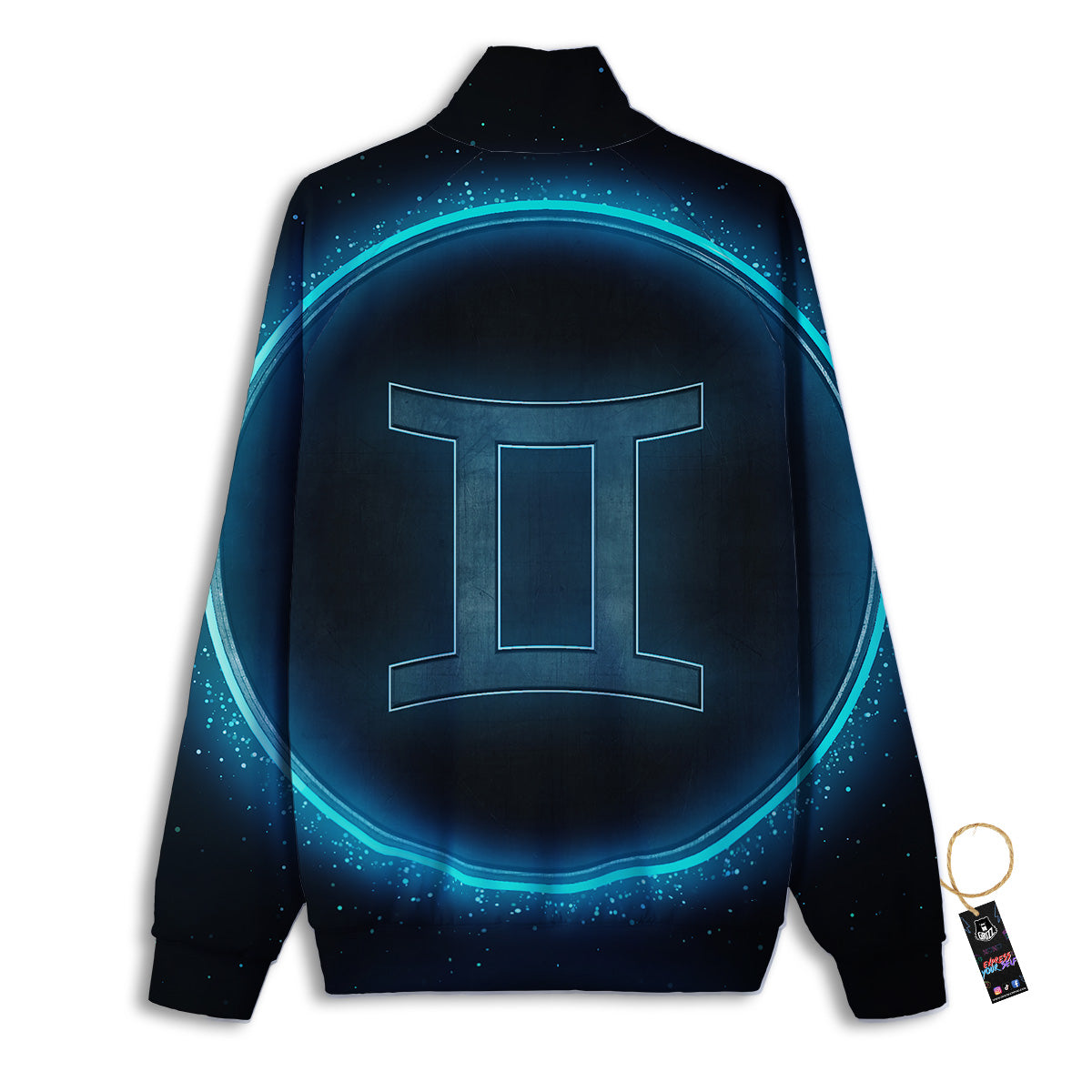 Zodiac Sign Blue Gemini Print Track Jacket-grizzshop